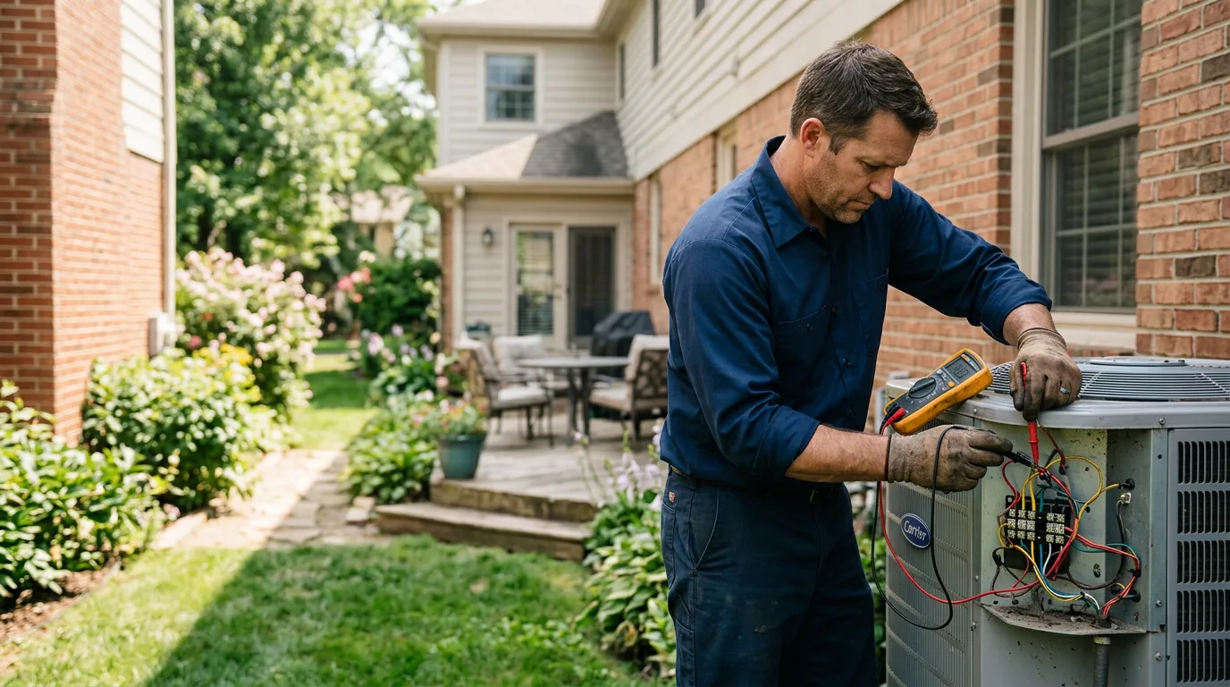 HVAC technician working near Omega, OK